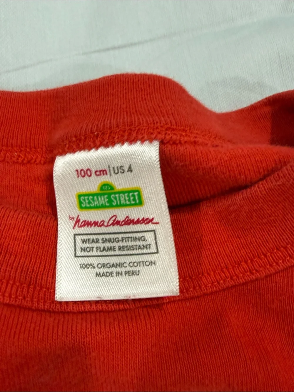 Hanna Andersson Red Tee with Green Sesame Street Label